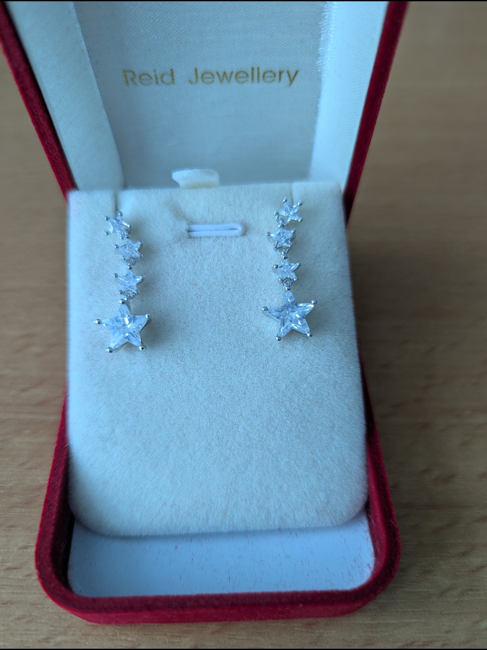 Silver Star Drop Earrings